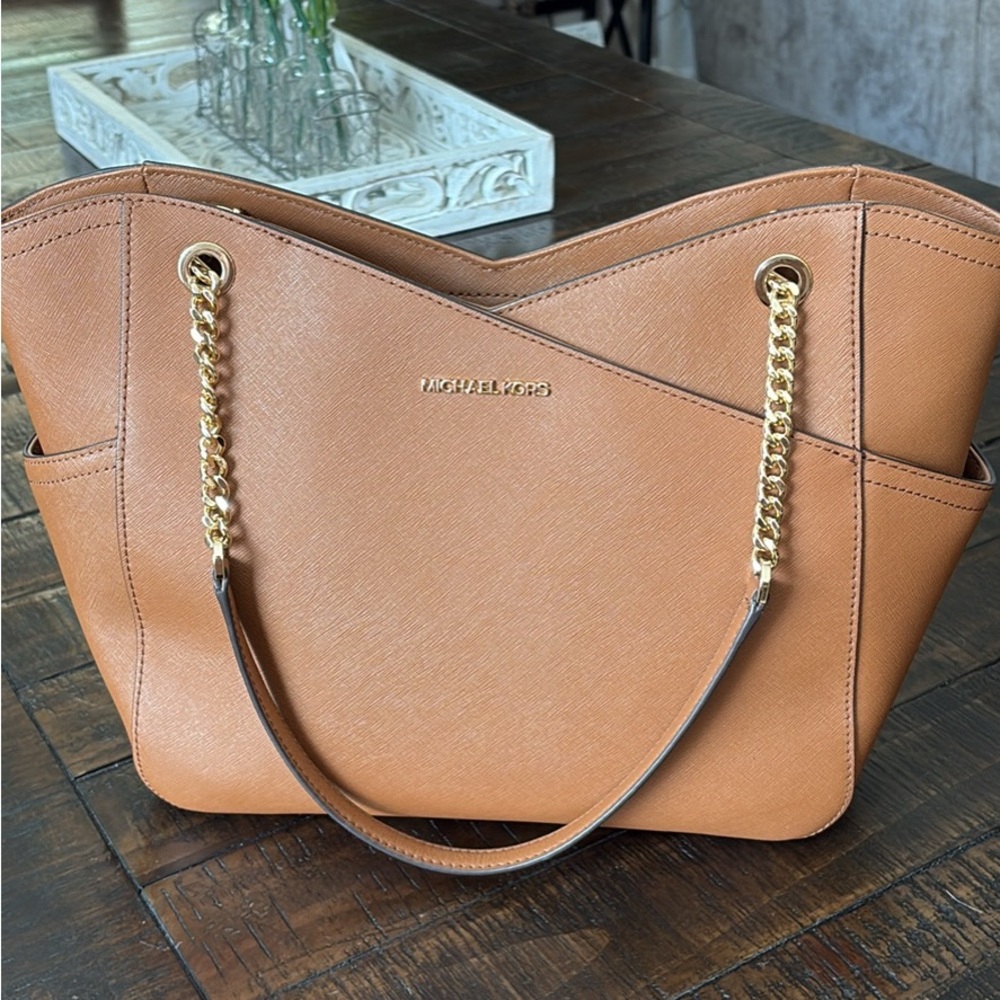 Michael Kors Brown Leather Tote Bag